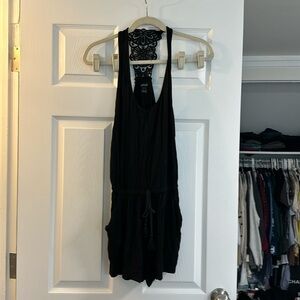 AERIE soft romper with drawstring and pockets